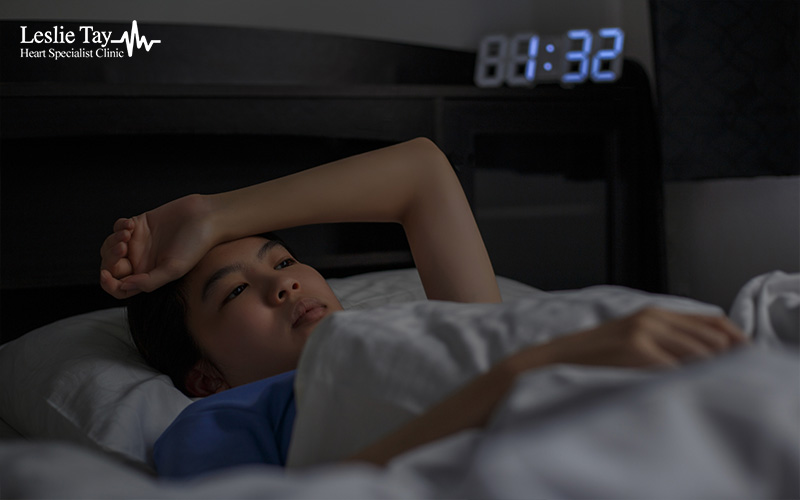 Woman having sleep deprivation