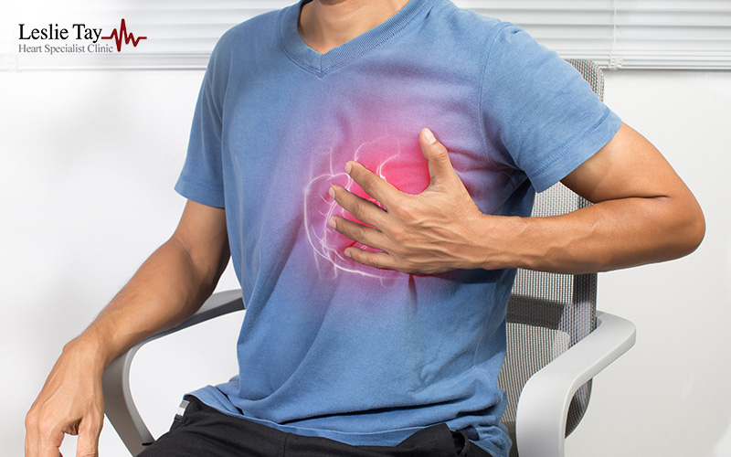 Man experiencing chest pain highlighting second heart attack risk.